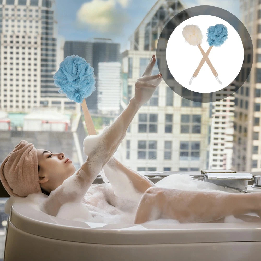 2 Pcs Shower Scrubber Brush Bath Bathtub with Long Handle