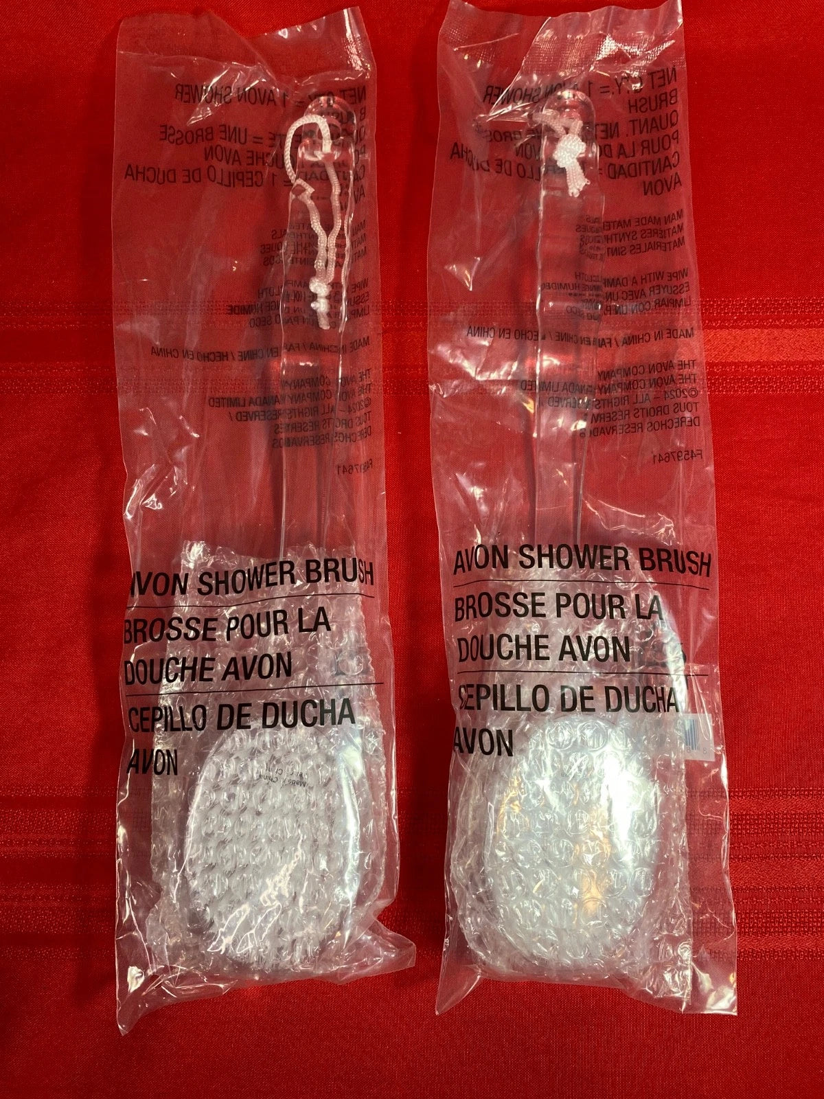 NIB Avon Long Handle Shower Brush w/Massage Nubs on Back of Brush~Lot of 2