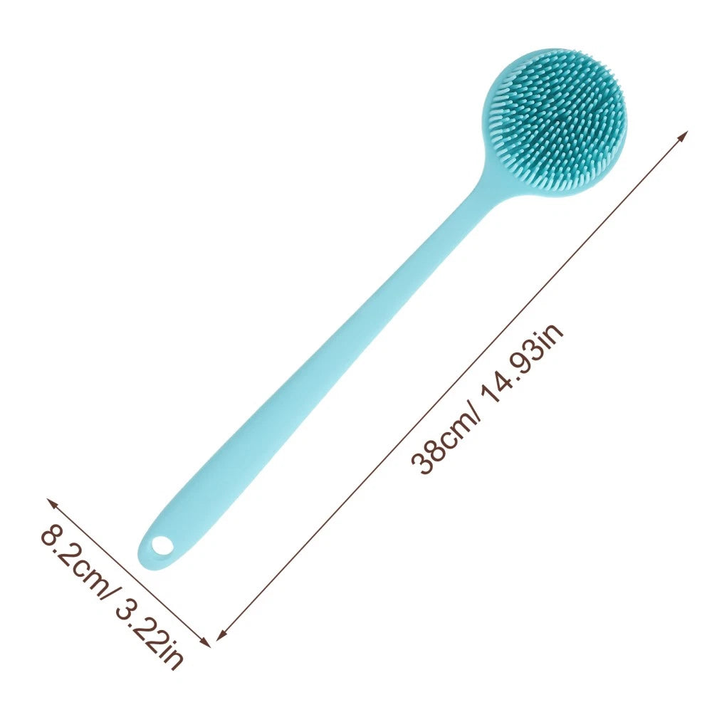 Long Handle Bath Brush Silicone Shower Scrubber Back Body for The