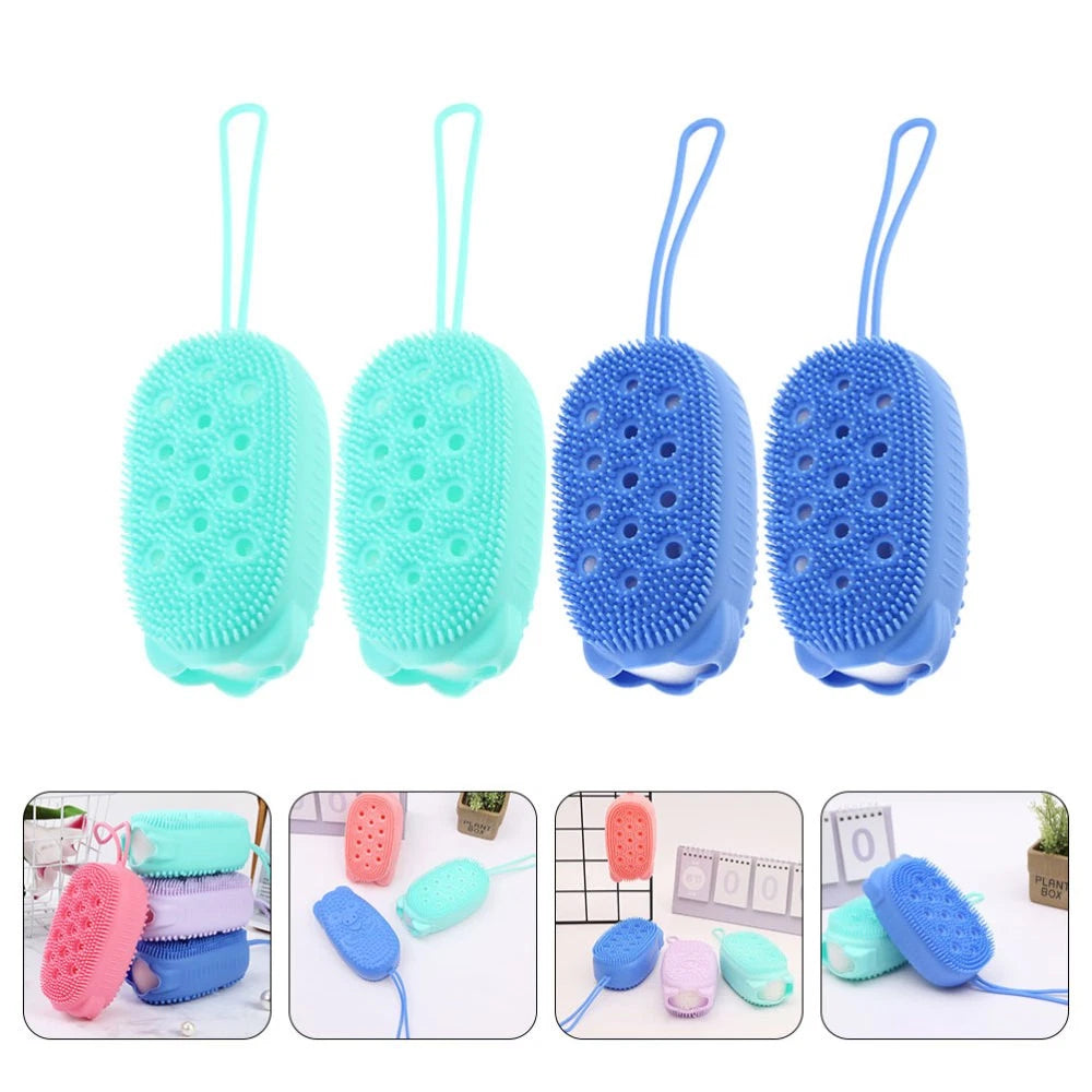 4 Pcs Scrub Brush Man Shower Scrubber for Body Bath Scrubbers Brushes