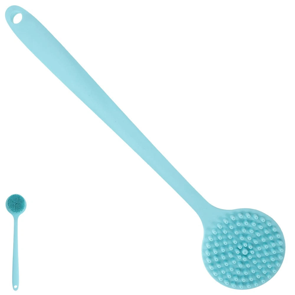 Long Handle Bath Brush Silicone Shower Scrubber Back Body for The