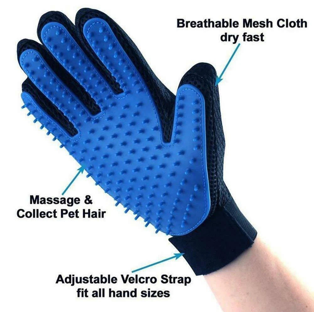 Pet Dog Cat Bath Gloves Grooming Washing Massage Fur Hair Soft Cleaning Brush US