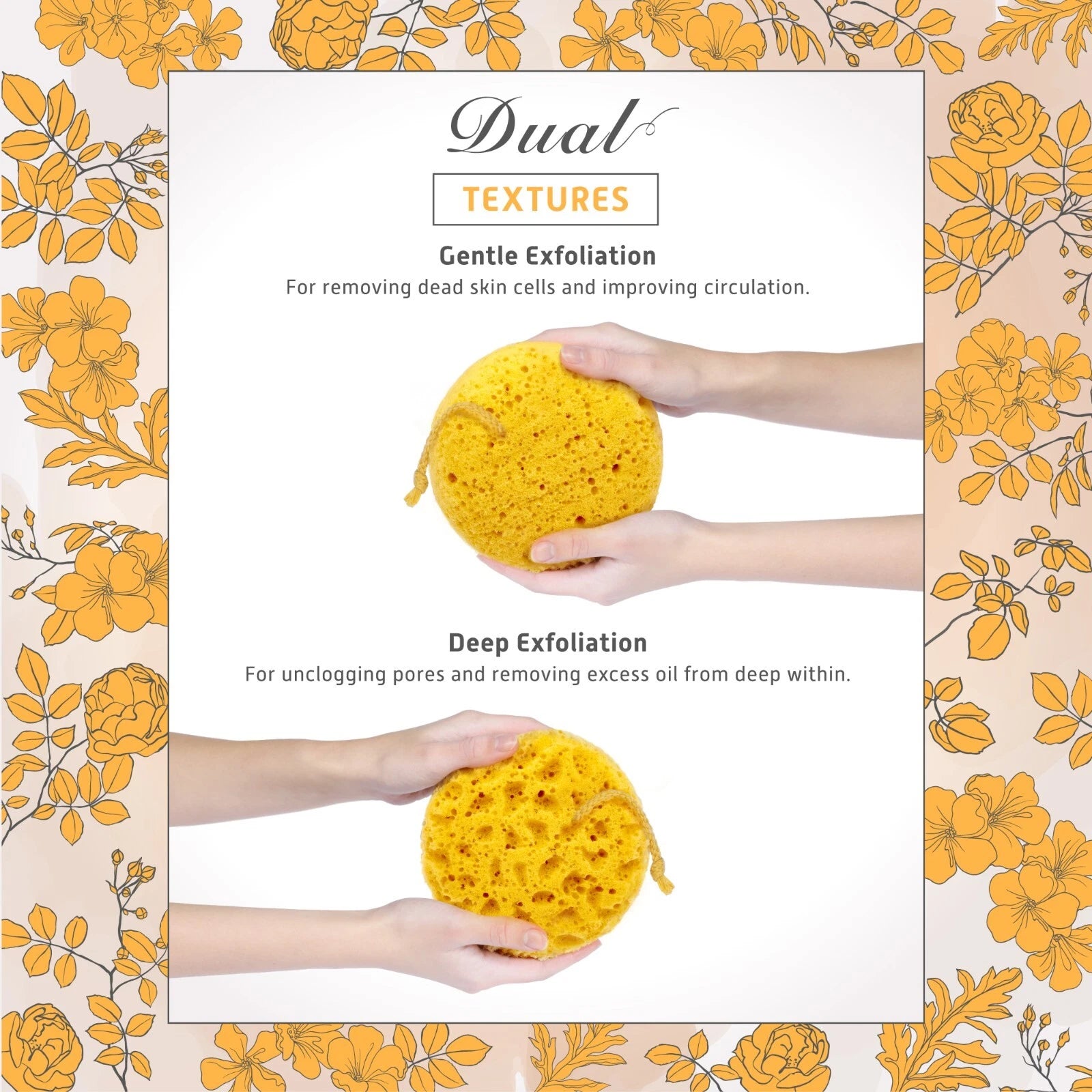 Exfoliating 2-Texture Loofah Sponge Ultra Soft, for Bath and Shower (Pack of 2)