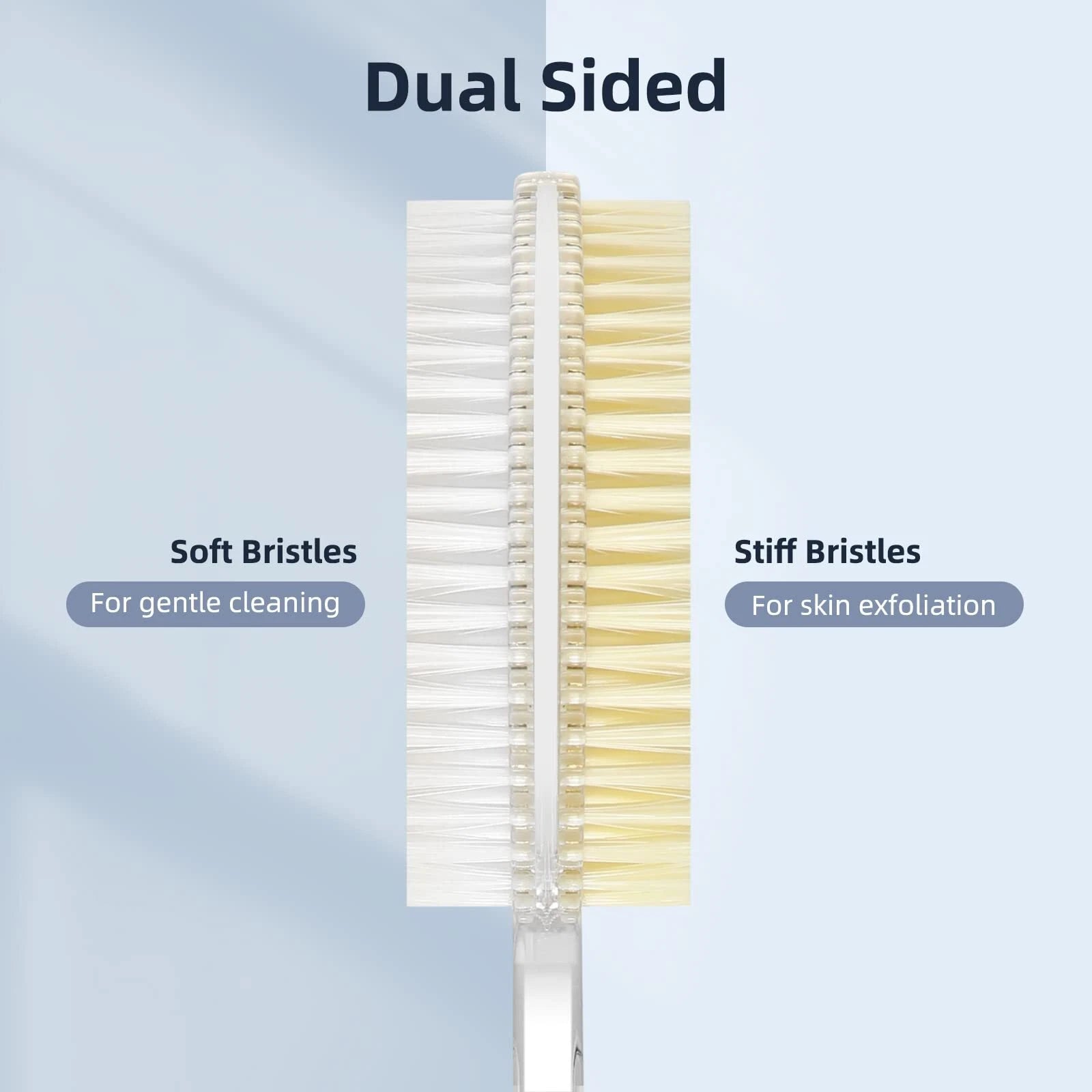 Back Brush Long Handle Shower Bath Scrubber Body For Dual-sided With Stiff Soft