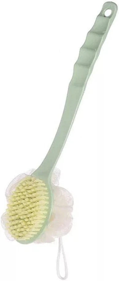 2in1 Long Handled Bath Shower Brush Bristles Exfoliation Cleansing Back Scrubber