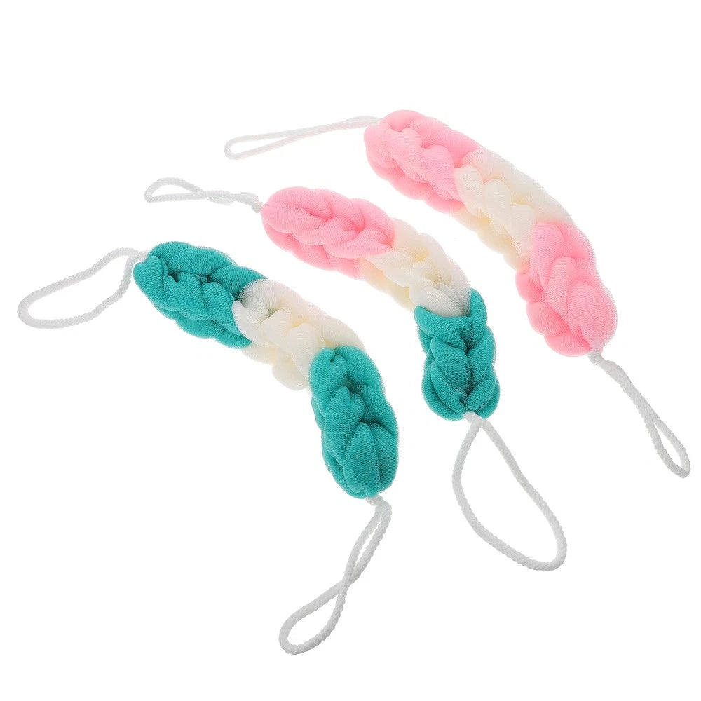 3 Pcs Back Scrubber Bath Towel Man Body Tool Puff Shower Exfoliating