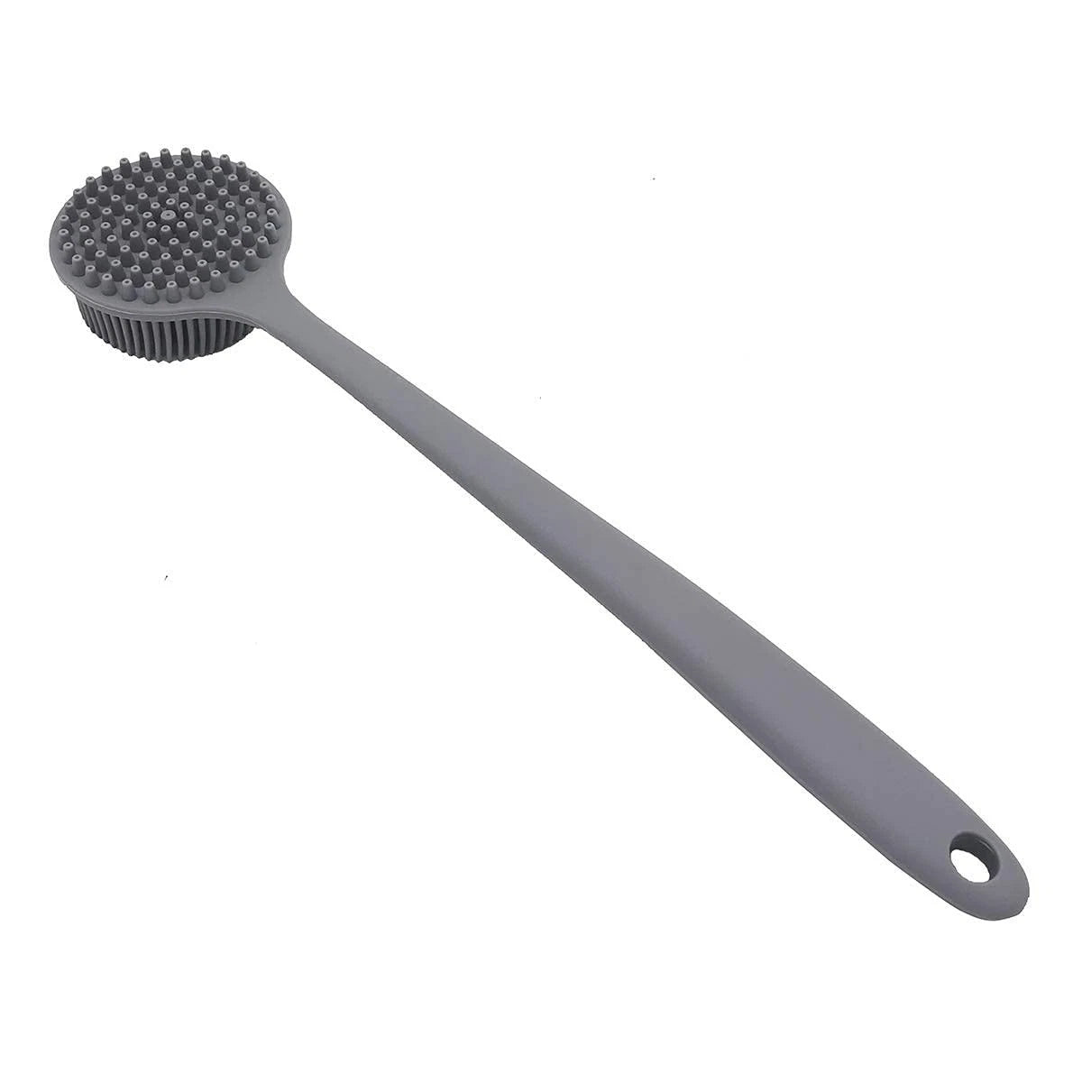 DNC Silicone Back Scrubber for Shower Bath Body Brush with Long Handle (Gray)