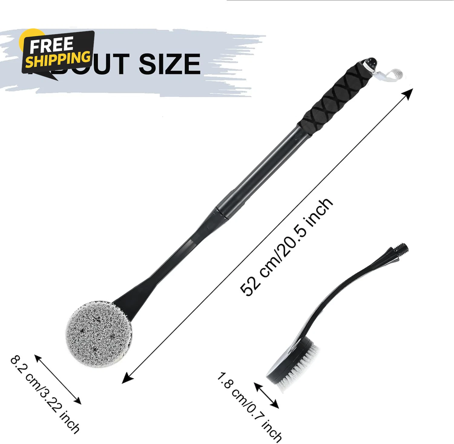 Back Scrubber for Shower,20.5" Bath Brush Long Handle for Deep Clean