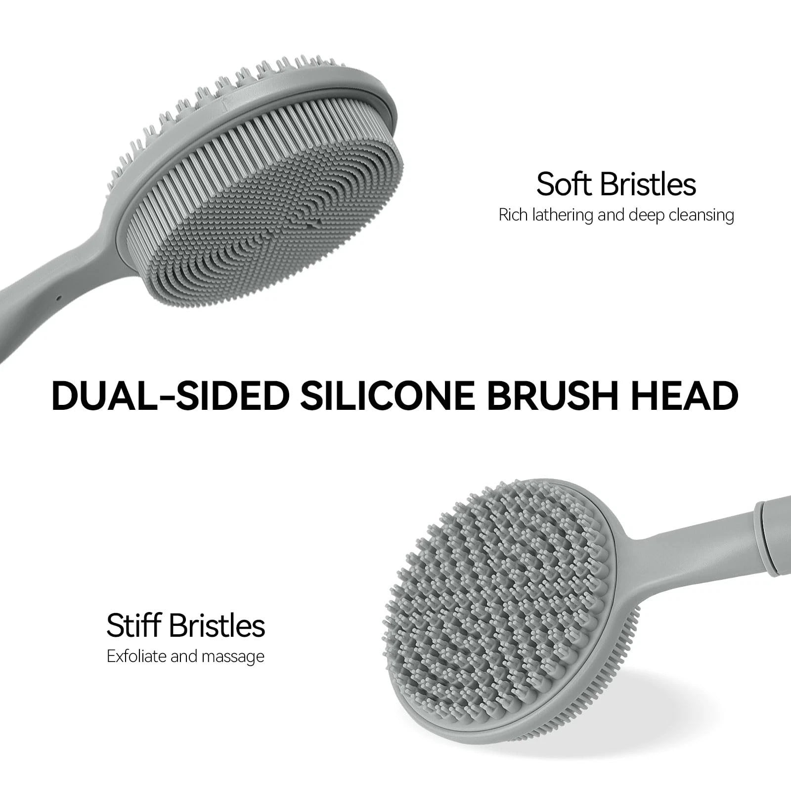 Back Scrubber for Shower, (16-24 Inch) Extendable Bath Brush Long Handle for ...