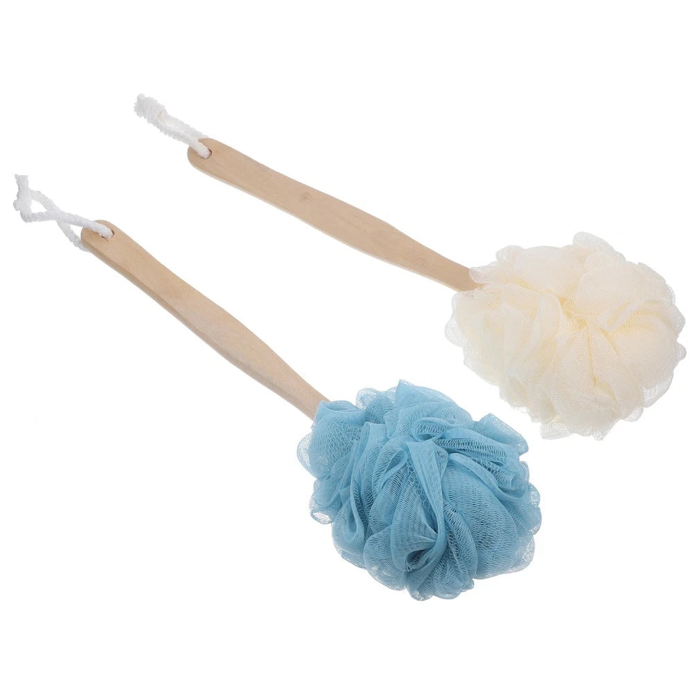 2 Pcs Shower Scrubber for Body Long Handle Bath Brushes Man Miss Cleaning