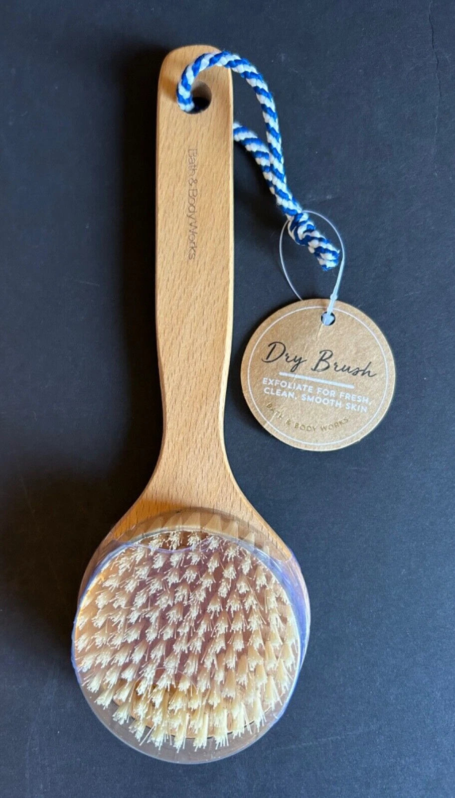 Bath & Body Works Wooden Handle Exfoliating Soft Bristle Dry Brush New Sealed