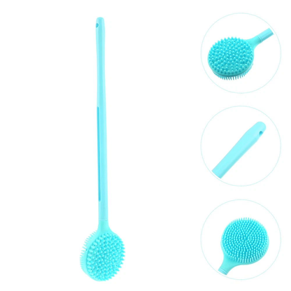 Double-Sided Silicone Body Scrubber Bath Shower Body Brush with Long Handle