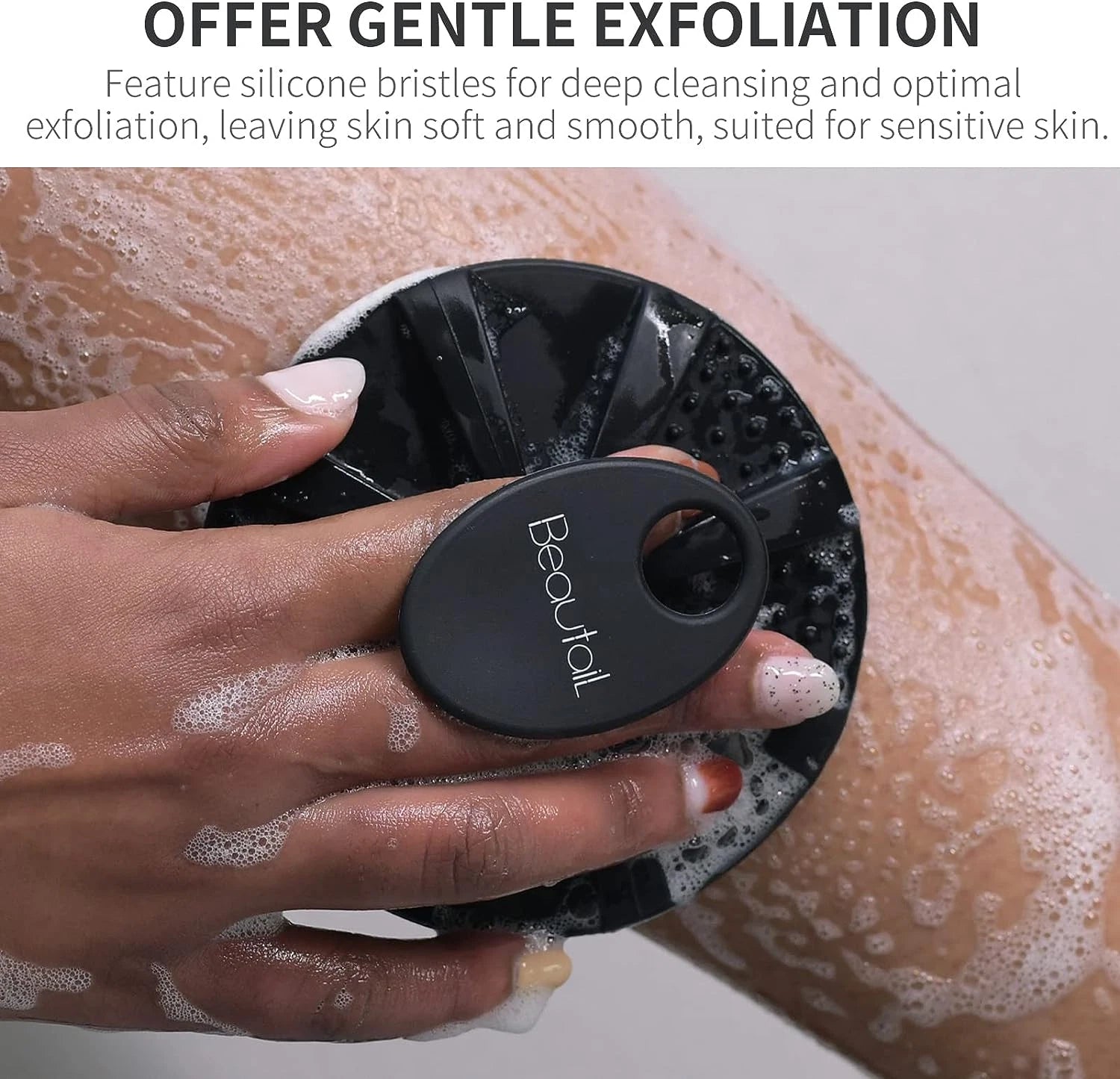 Silicone Body Scrubber, BEAUTAIL Shower Bath Scrubber, More Hygienic than Tradit