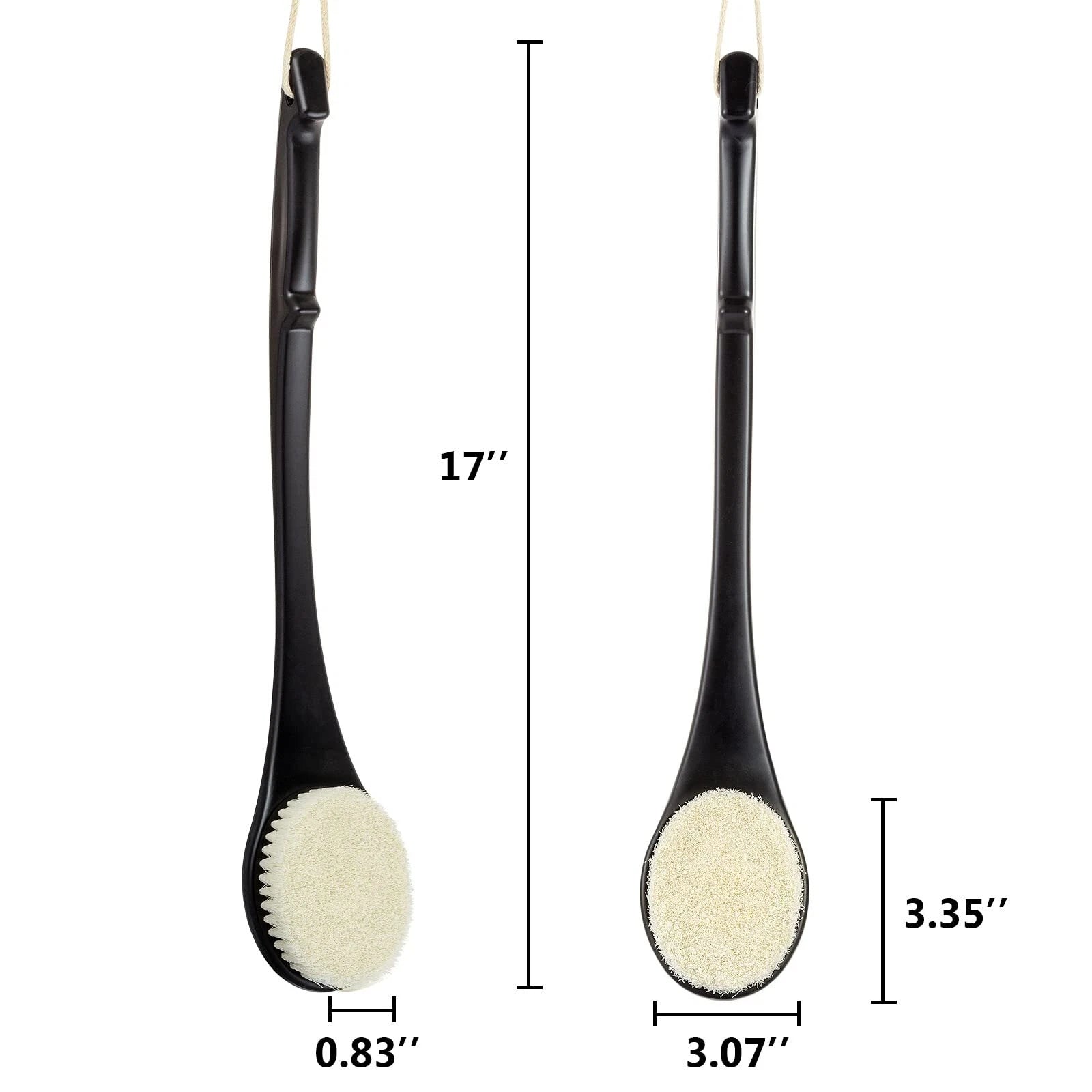 Exfoliating Shower Brush Bath Body Brush Never Mold Back Brush Long Handle fo...