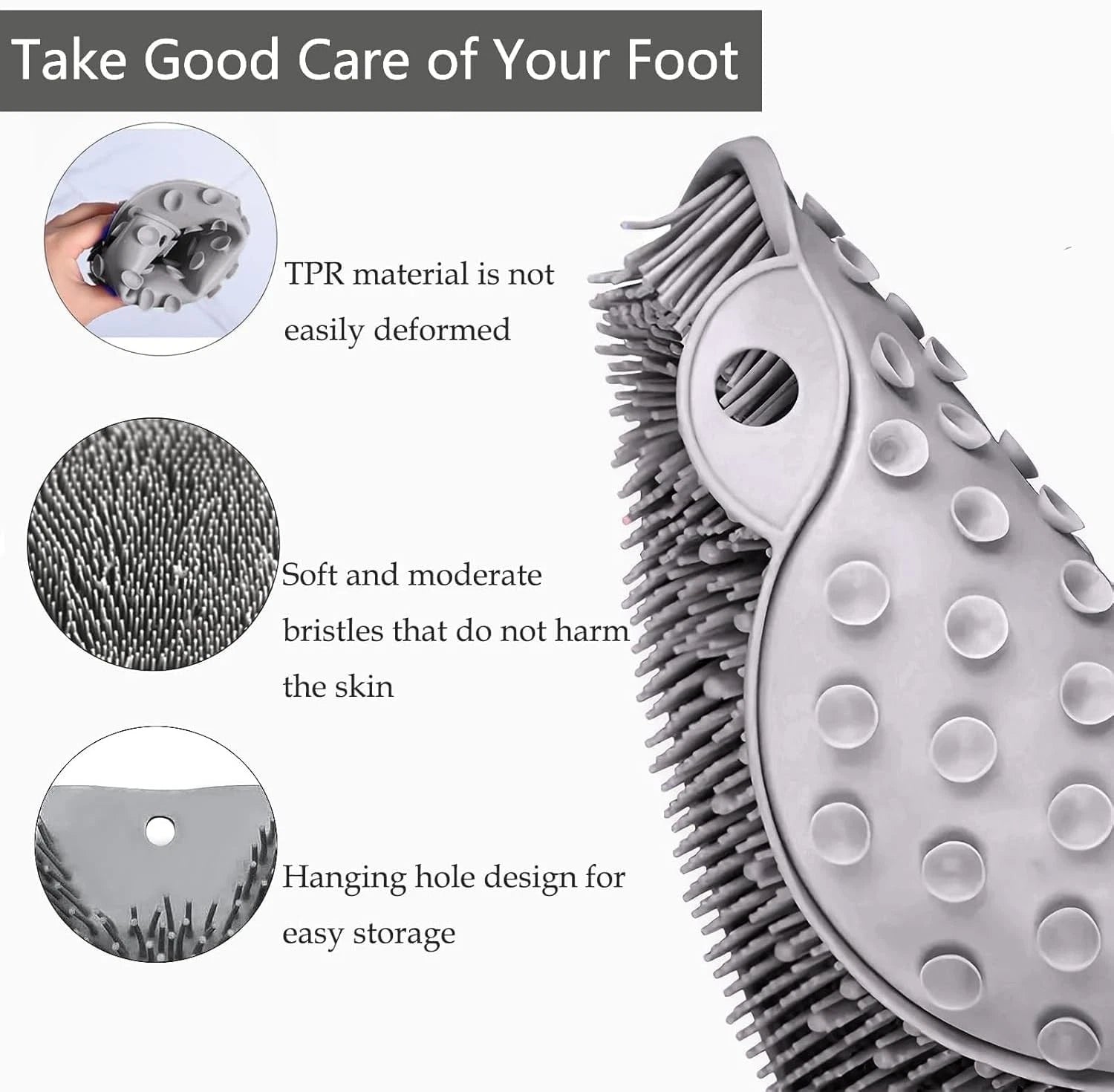 Silicone Foot Back Scrubber Exfoliating Massager Pad Cleaning Mat Bath Shower