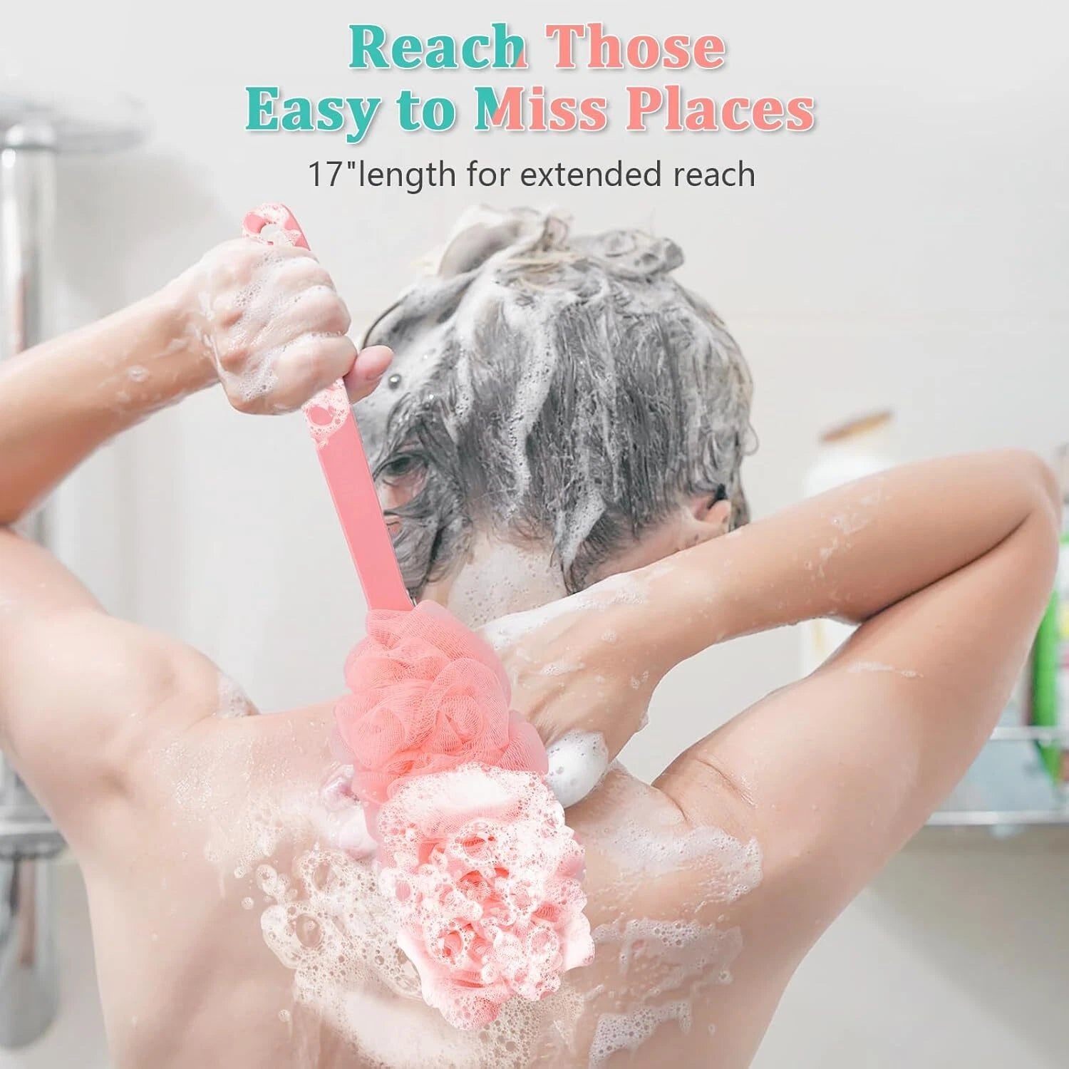 Bath Loofah Sponge Brush Shower Long Handle Back Scrubber Bathing Accessories
