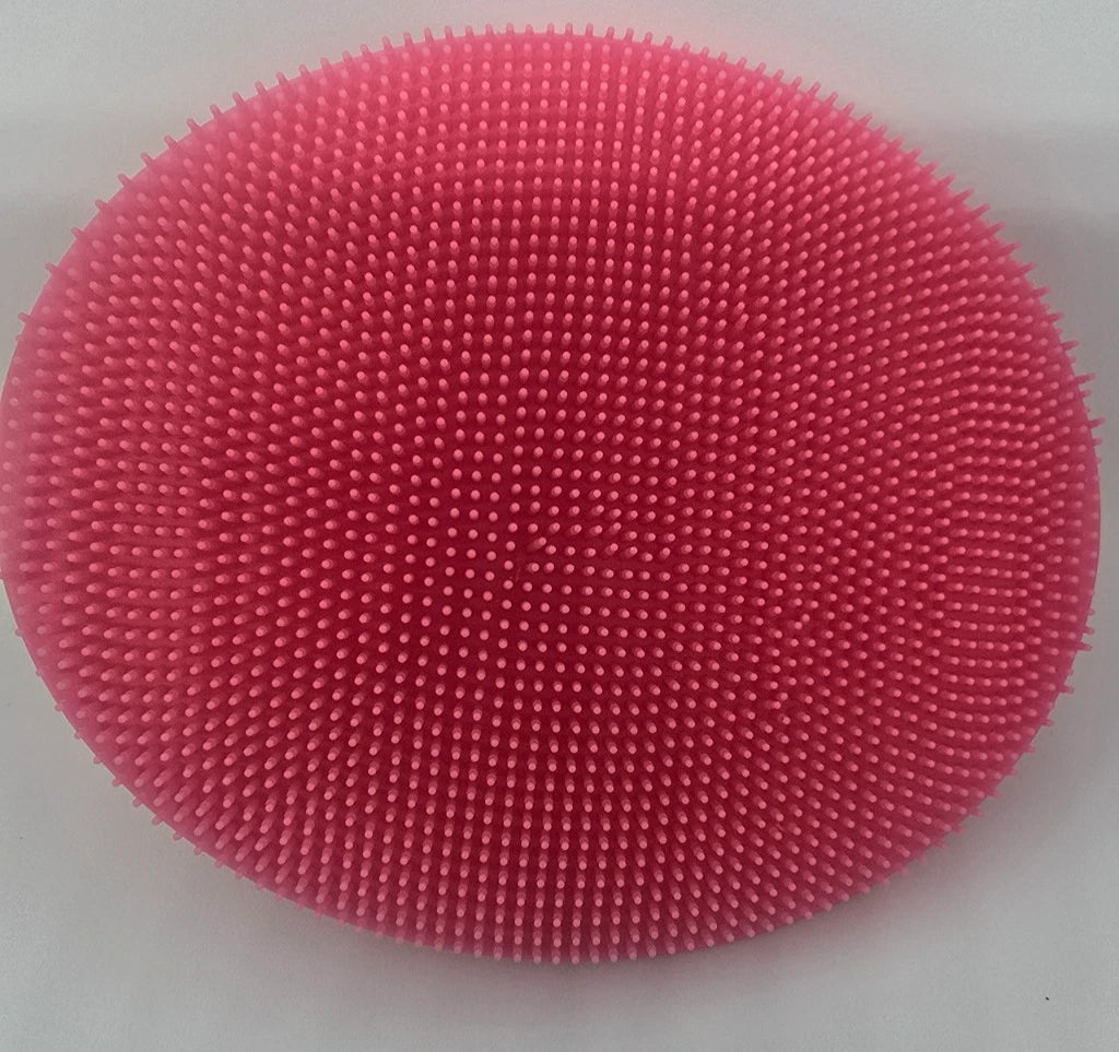 Soft Silicone Body Cleansing Brush Shower Scrubber Gentle Massage PINK Color