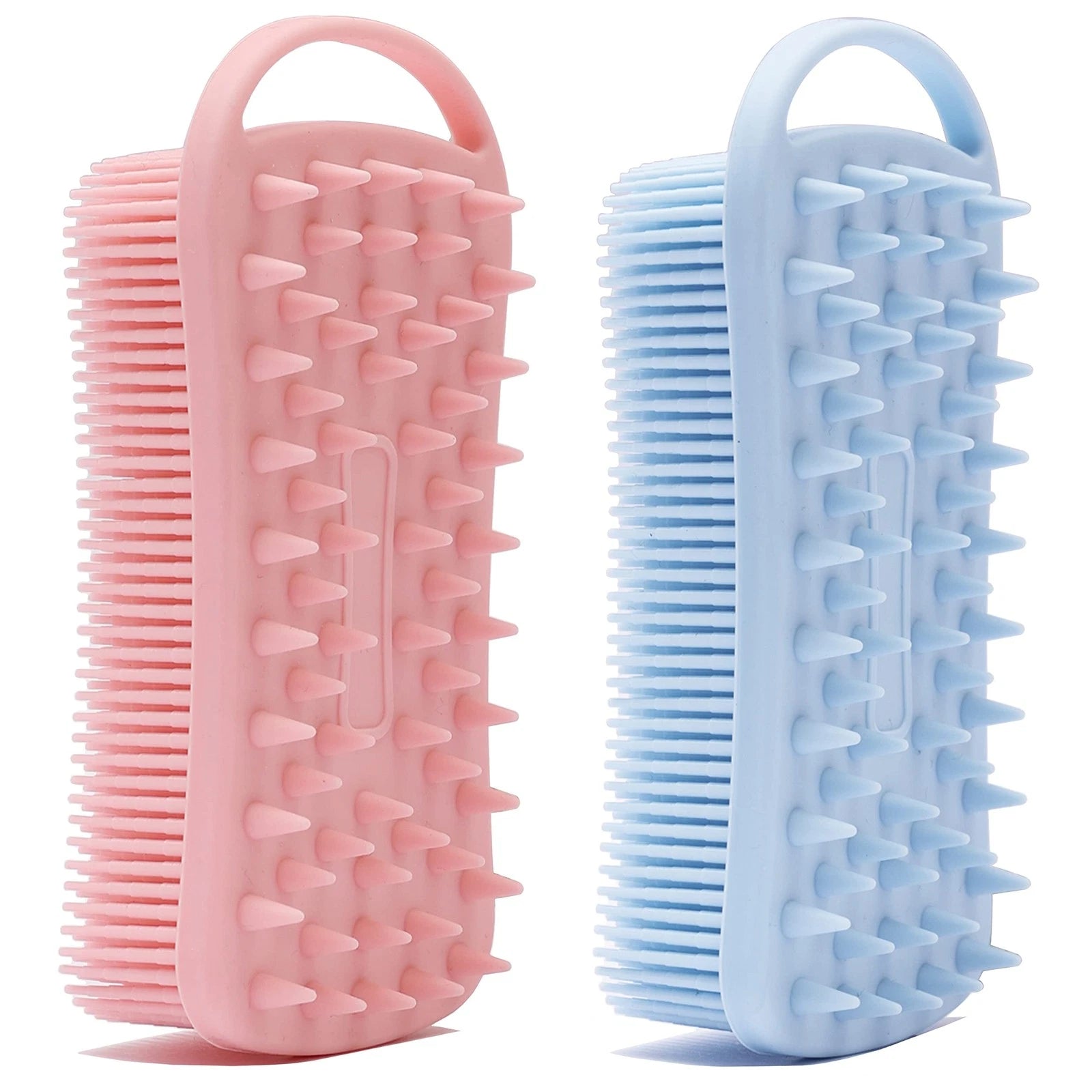 2 PC Silicone Exfoliating Body Scrubber, 2 in 1 Silicone Body Shampoo Brush, ...