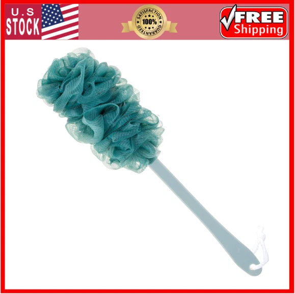 Back Scrubber for Shower with Long Handle, Soft Nylon Mesh Sponge, Blue, Unisex