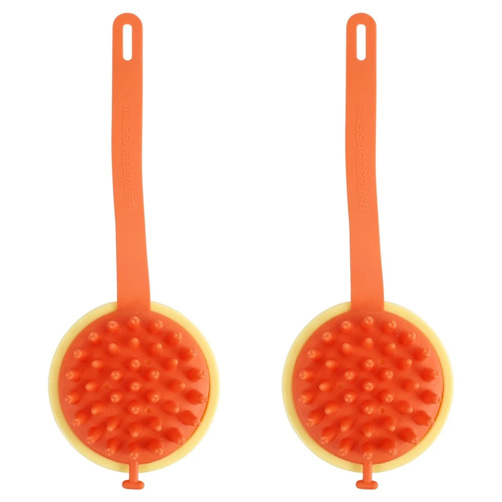 2pcs Bathroom Bath Brush Shower Skin Massage Exfoliation Scrubber with Hook
