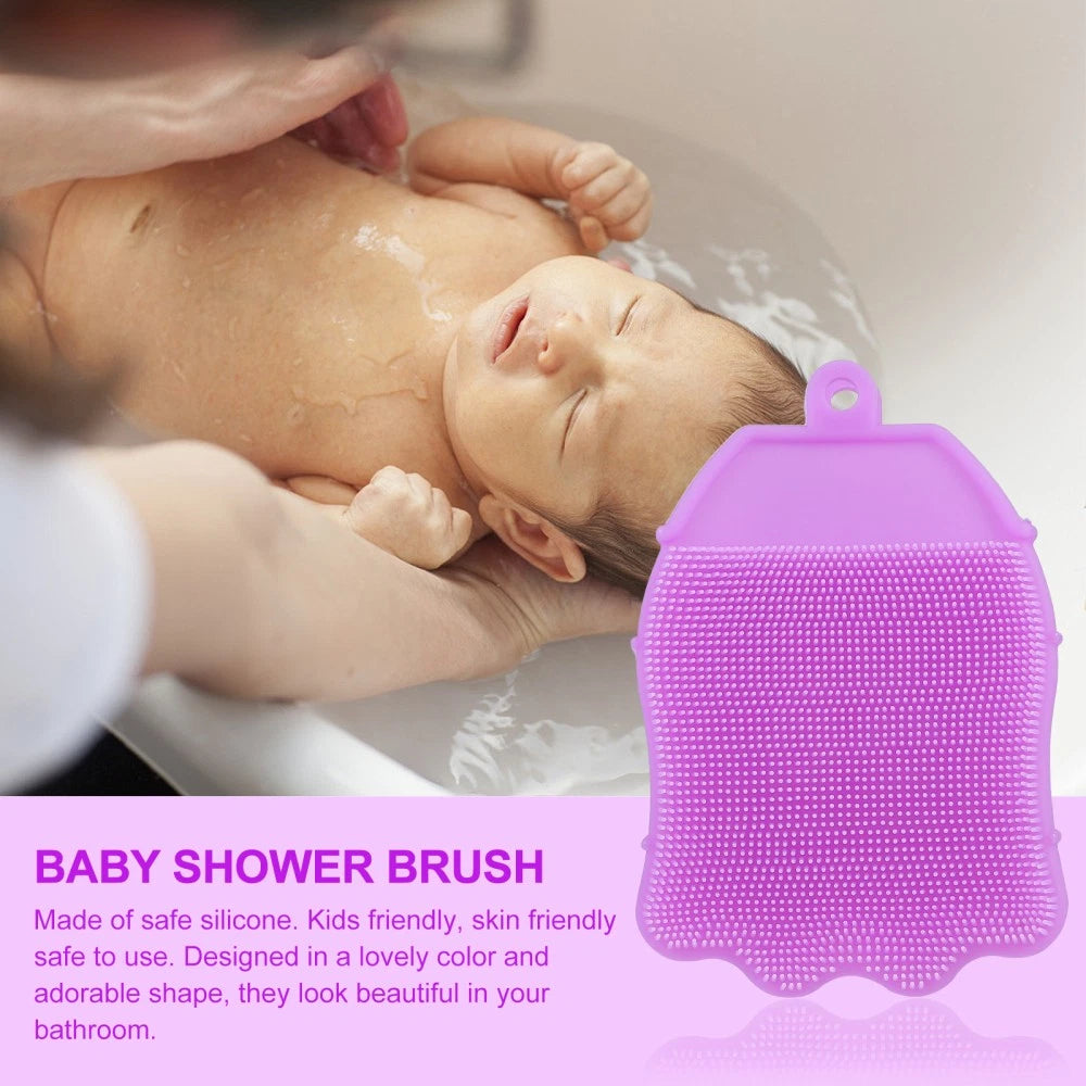 Silicone Hair Shampoo Baby Newborn Kids Shower Brush Bath Scrubber