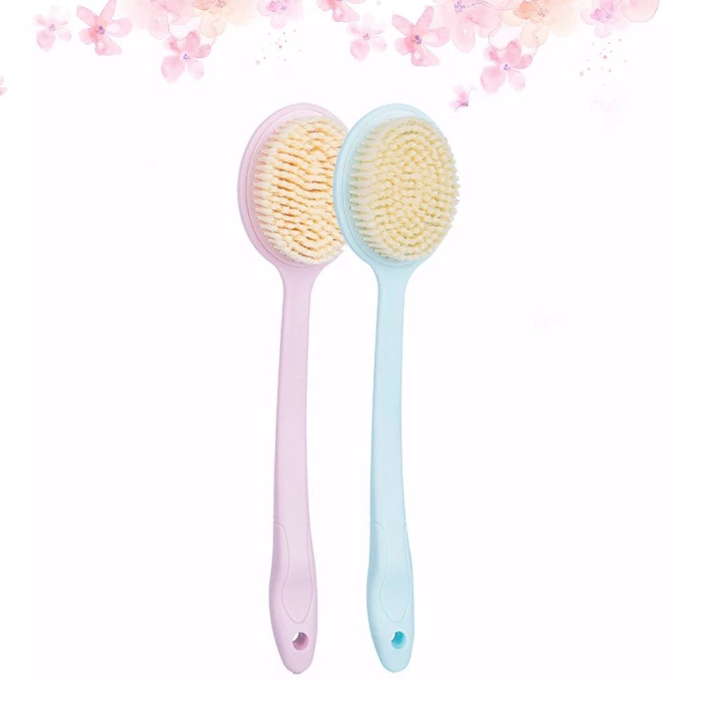 2PCS Plastic Long Handle Bath Scrubber Nylon Back Brush Simple Body Massage