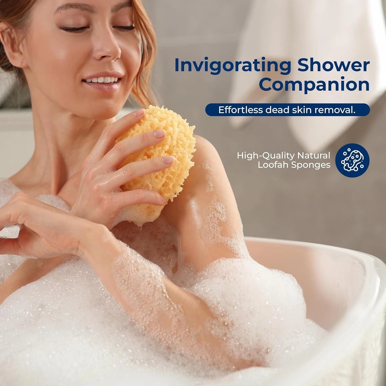 SereneLife 4" Natural Loofah Exfoliating Body Sponge Scrubber in Bath Spa Shower