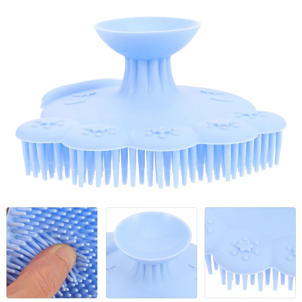 Infant Bath Brush Baby Bathing Scrubber Silicone Infant Shower Brush Bath Brush