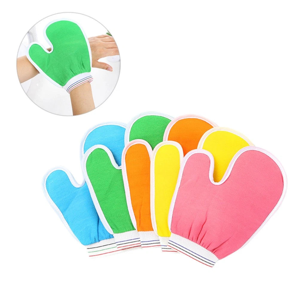 5 Pcs Bath Gloves Men and Women Body Scrub Brush Rubbing Exfoliator Scrubber