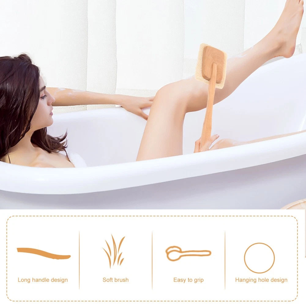 Back Massage Brush for Lotion Application Scrubbing Long Handle Bath