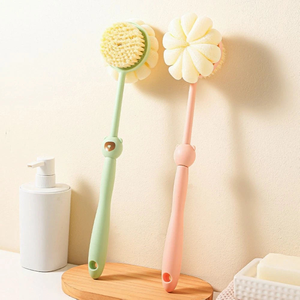 X3 Long Handle Soft Bath Body Brush Back Exfoliating Scrubber For Shower Massage