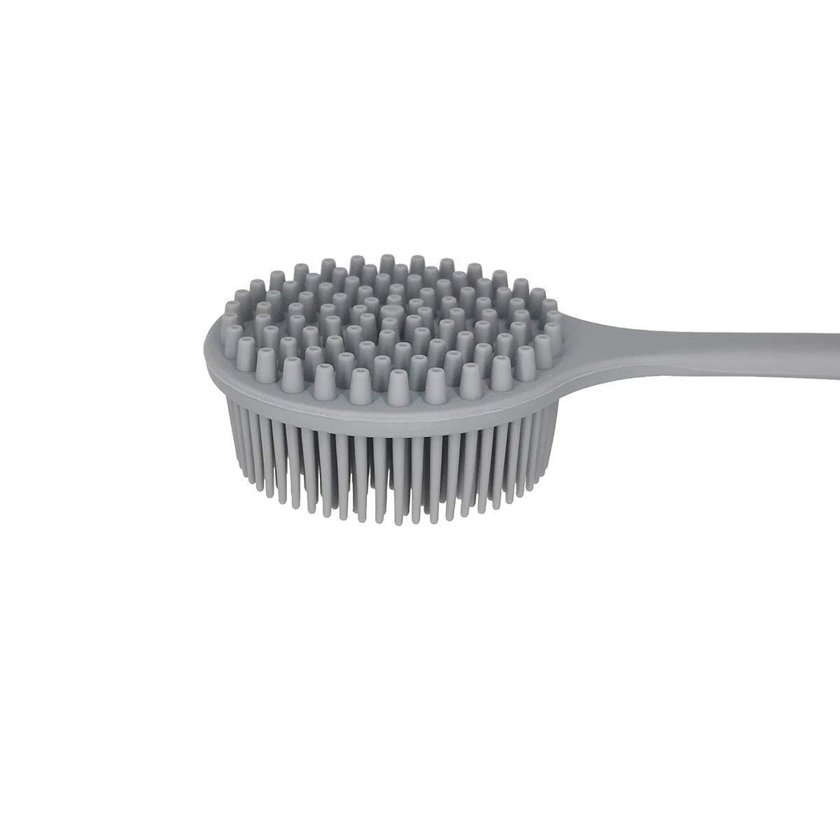 DNC Silicone Back Scrubber for Shower Bath Body Brush with Long Handle (Gray)