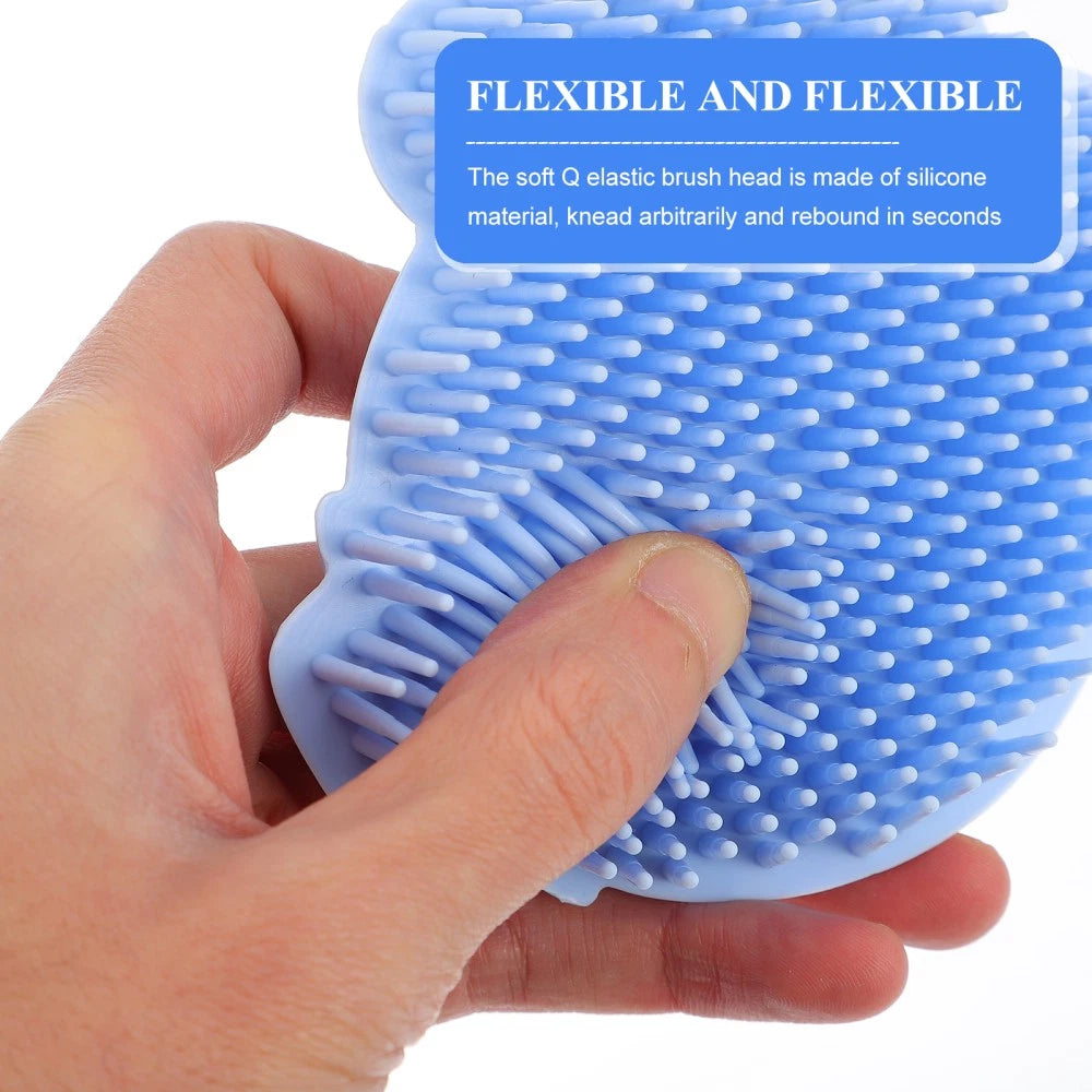 Infant Bath Brush Baby Bathing Scrubber Silicone Infant Shower Brush Bath Brush