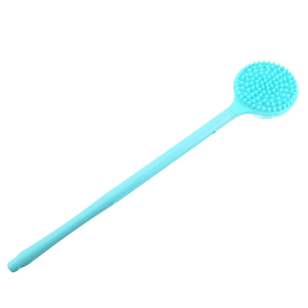 Double-Sided Silicone Body Scrubber Bath Shower Body Brush with Long Handle