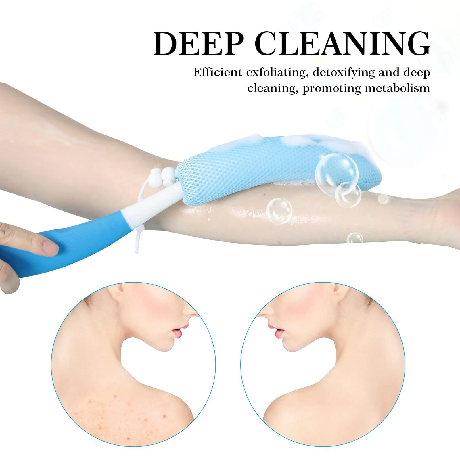 Long Handled Shower Brush Nonslip Long Handle Bath Brush Back Body Brush Gentle