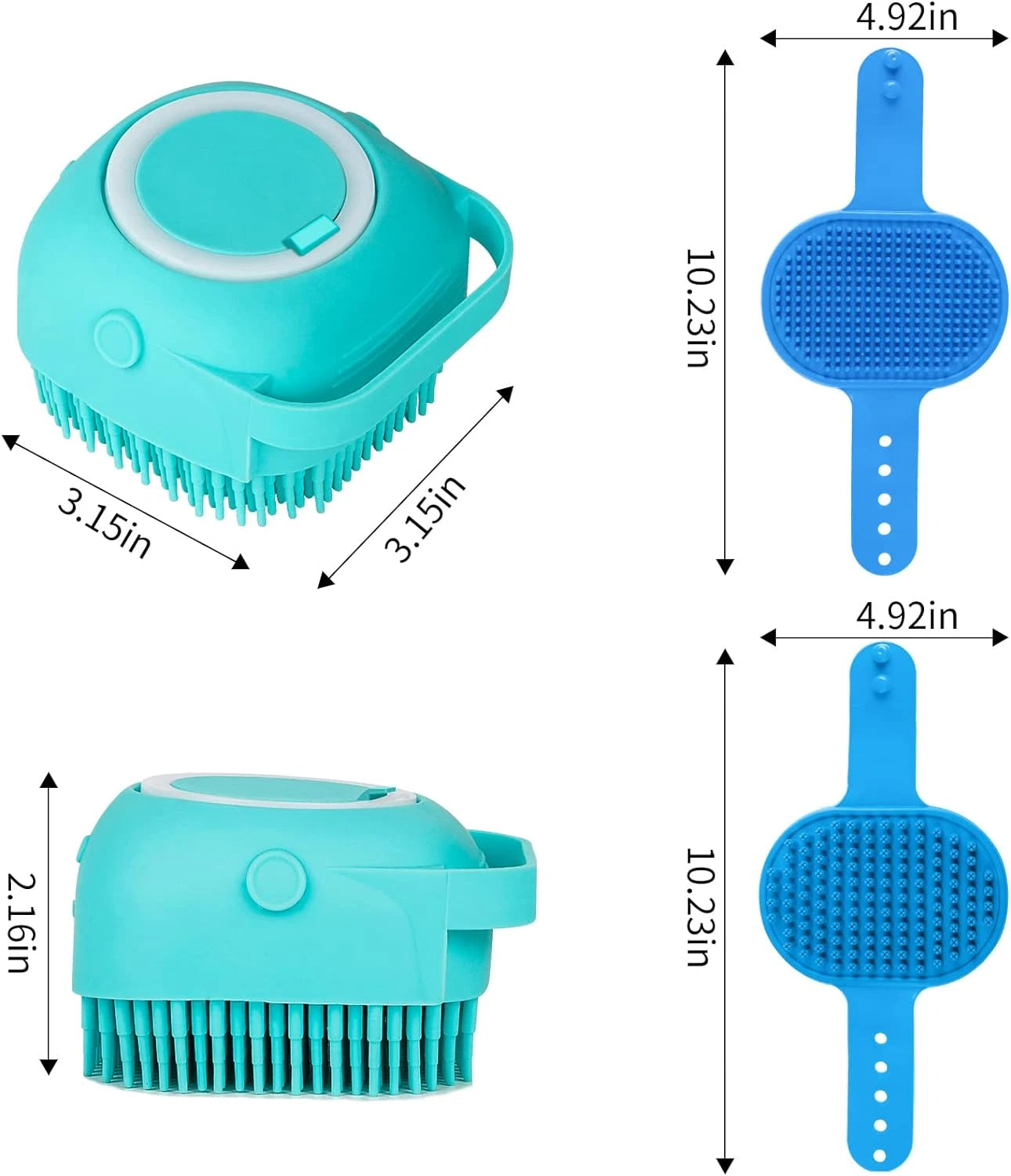 3PCS Dog Bath Brush | Dog Shampoo Brush | Dog Scrubber for Bath | Dog Bath Brush