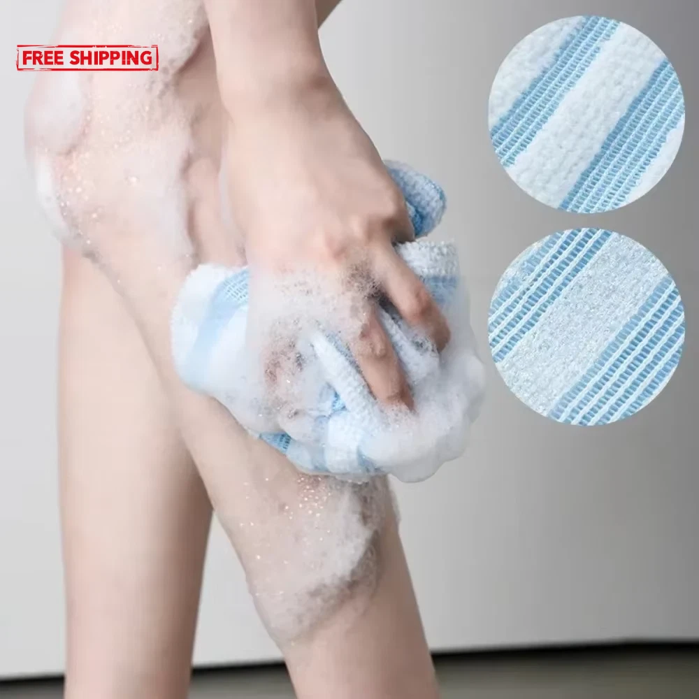 Japanese Rubbing Washcloth Bath Scrubber Nylon Towel Brush for Back Exfoliating