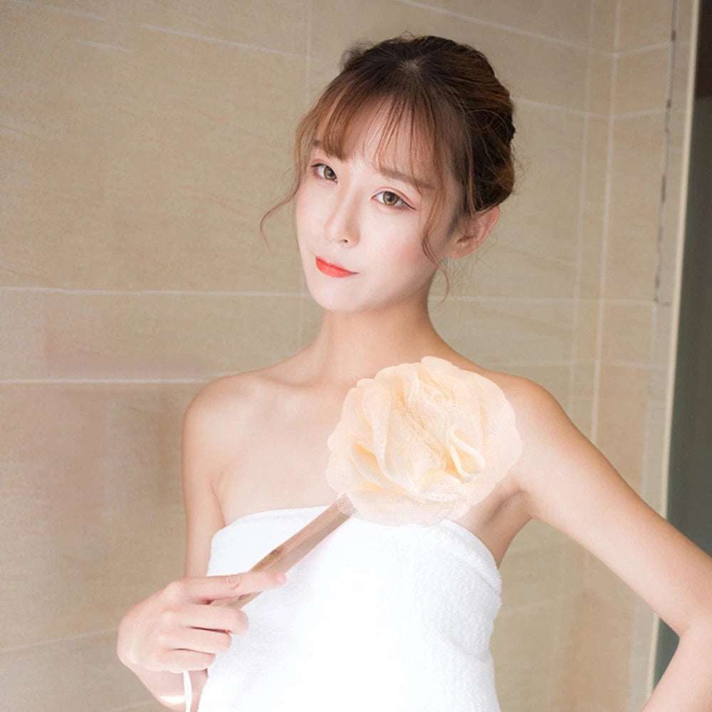 Exfoliating Back Brush Long Handle Bath Sponge Scrubber for Shower Use