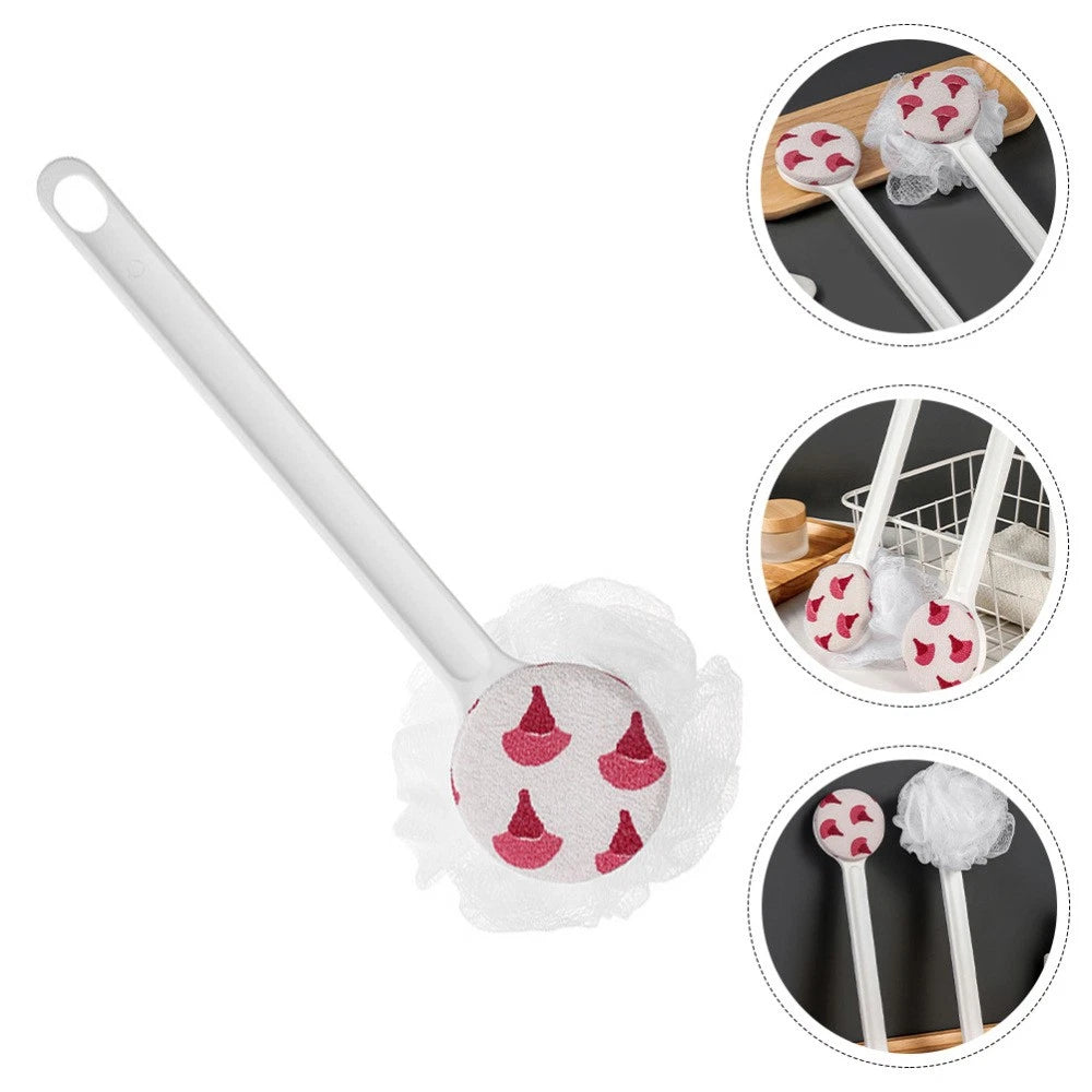 Shower Body Brush Double-side Long Handle Back Scrubber for Skin Exfoliating