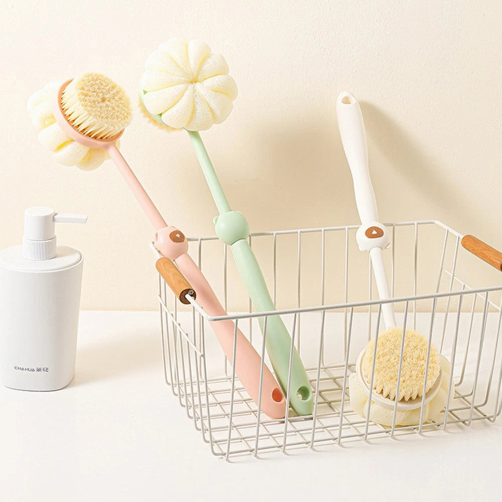 X3 Long Handle Soft Bath Body Brush Back Exfoliating Scrubber For Shower Massage