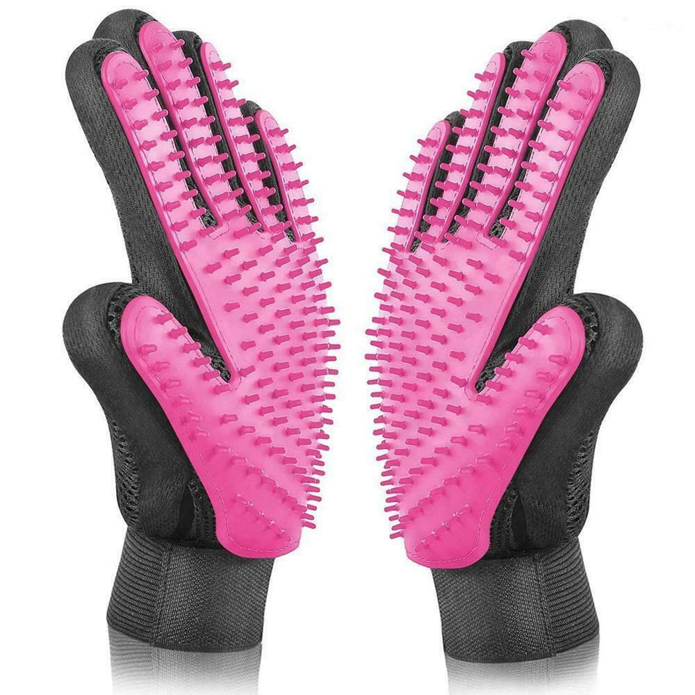 Pet Dog Cat Bath Gloves Grooming Washing Massage Fur Hair Soft Cleaning Brush US