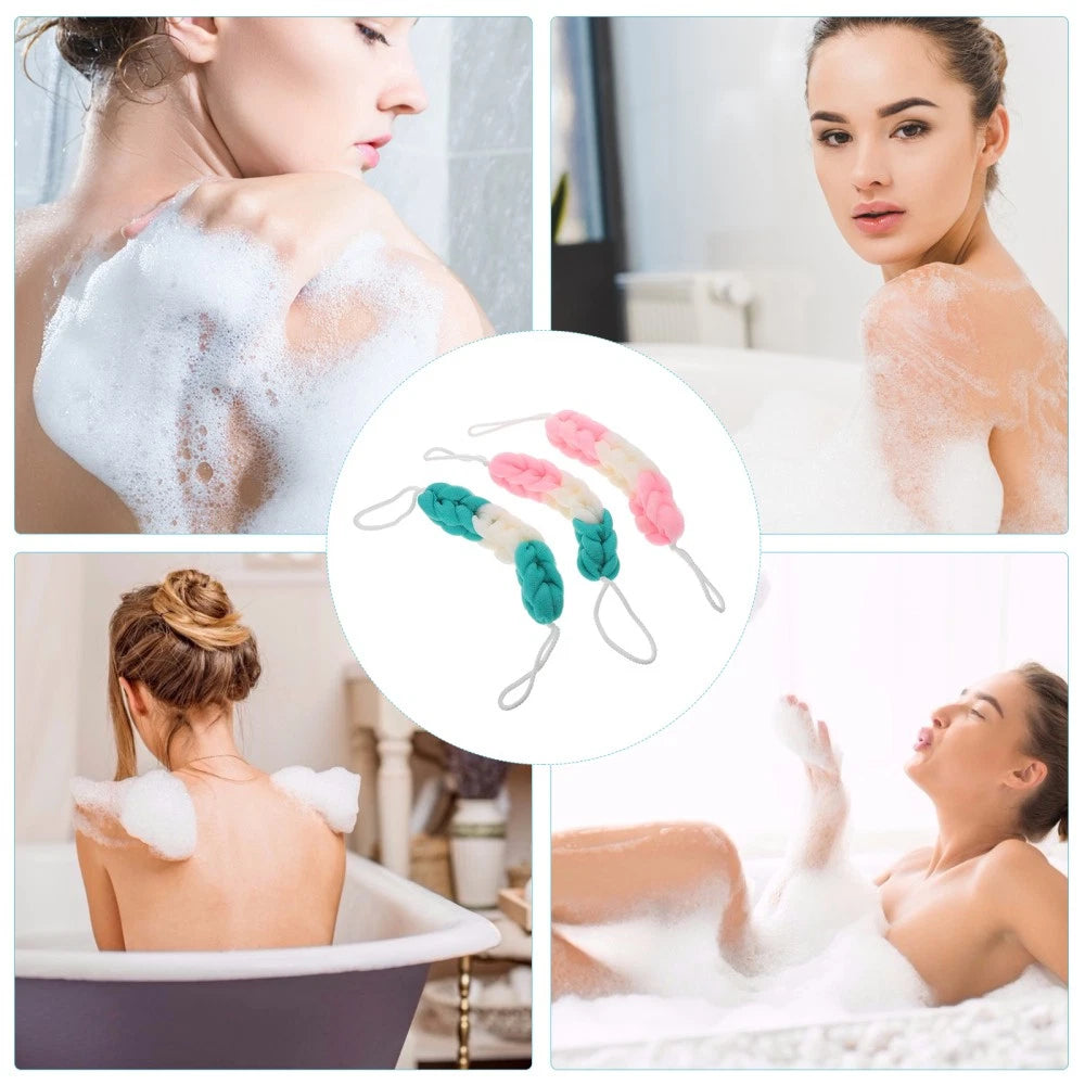 3 Pcs Back Scrubber Bath Towel Man Body Tool Puff Shower Exfoliating