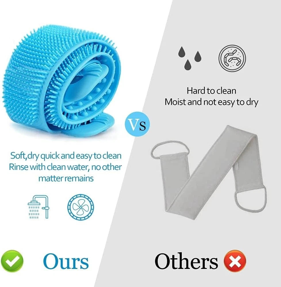 Inmorven Exfoliating Back Scrubber for Shower with Handles, 30 Inch Double-Sided