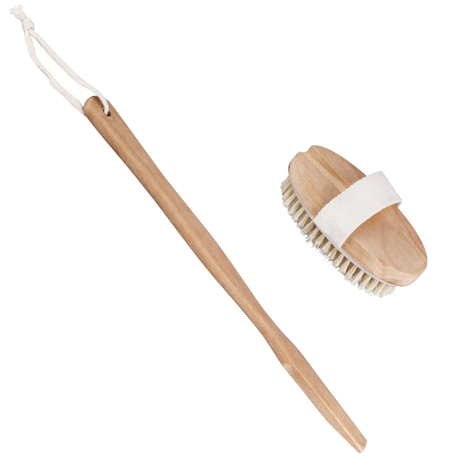 Premium Dry Skin Brush - Natural Bristle 9100738Bamboo Scrubber for Shower Use