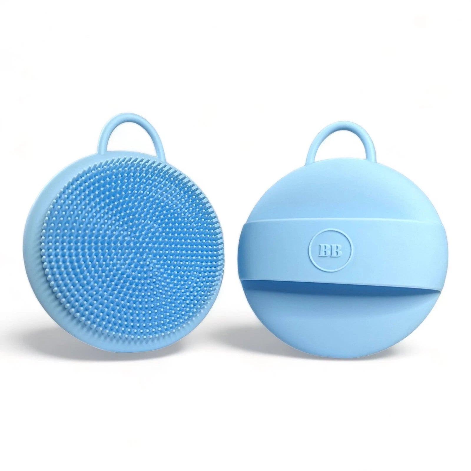 Silicone Scrubber - Blue Exfoliating Body Scrubber with Handle, Shower Brush ...