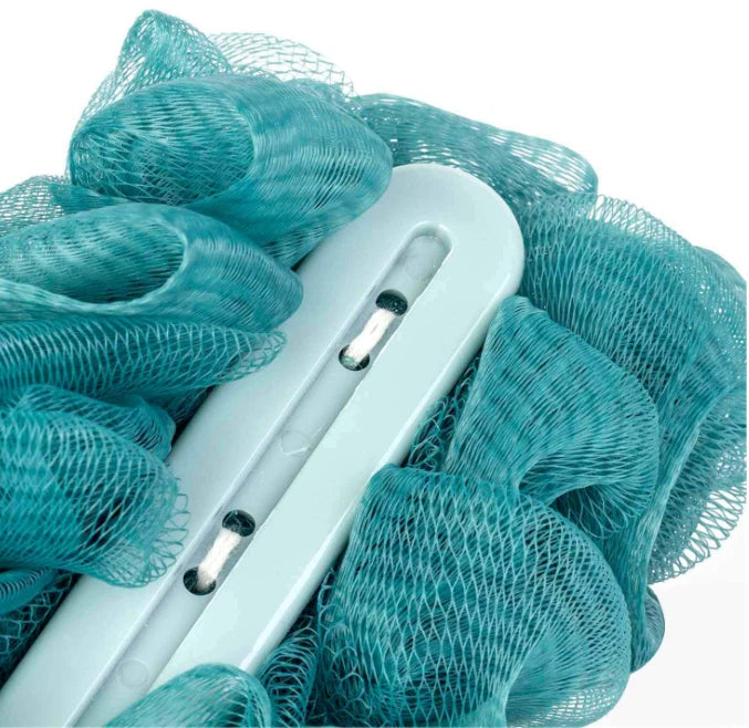 Back Scrubber for Shower with Long Handle, Soft Nylon Mesh Sponge, Blue, Unisex