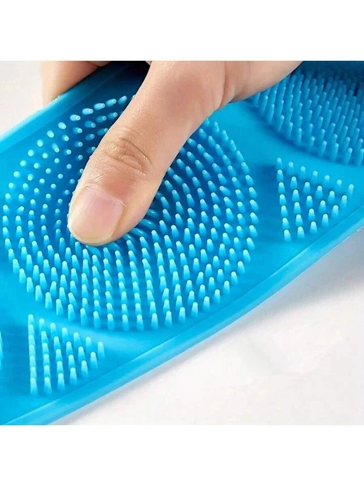 Silicon Long Body Cleaning Double Sided Back Scrubber Bath Shower Belt Brush UK