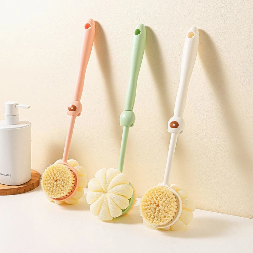 X3 Long Handle Soft Bath Body Brush Back Exfoliating Scrubber For Shower Massage