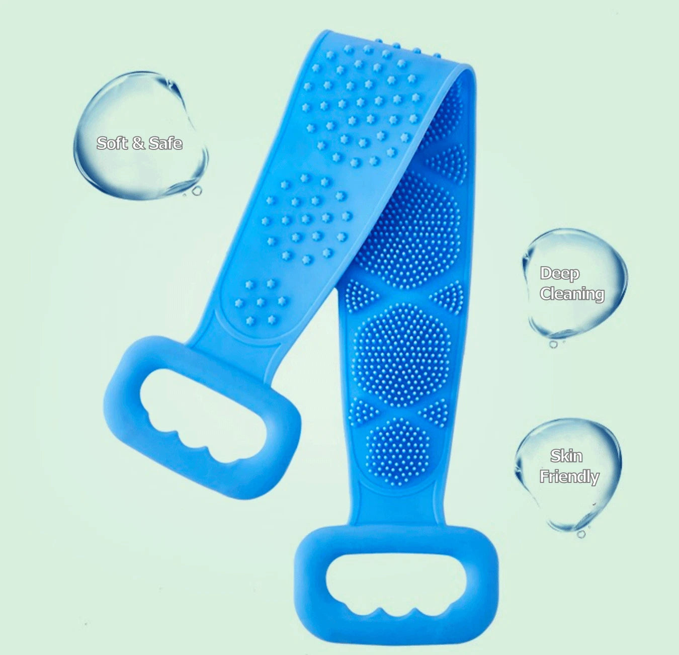 Silicone Bath Towel Back Brush Scrubber Exfoliating Scrub Body Wash Dual Side