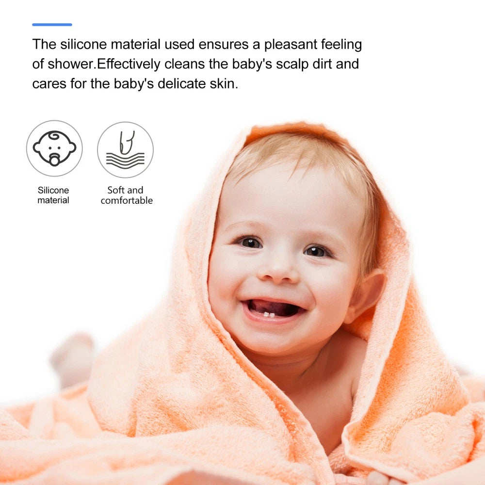 Infant Bath Brush Baby Bathing Scrubber Silicone Infant Shower Brush Bath Brush